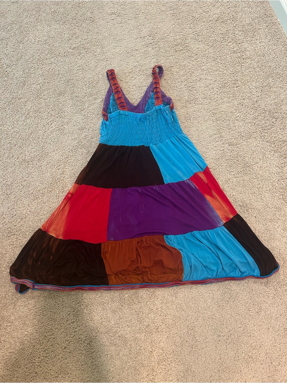 Rising international size XLColorblock PatchworkCostume Dress - Multicolor - Picture 9 of 11